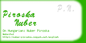 piroska nuber business card